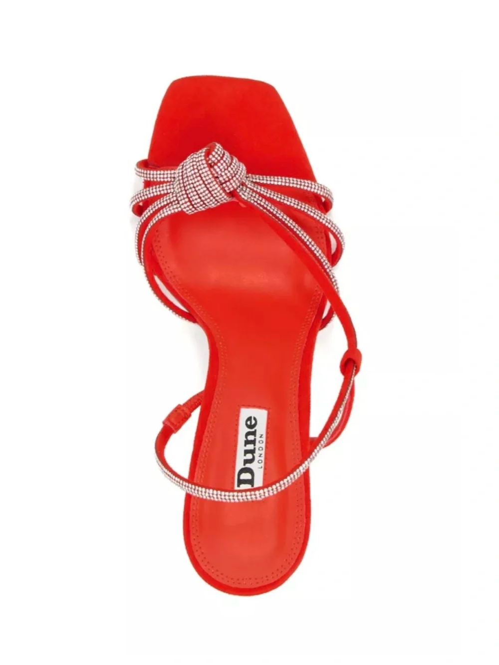 Dune London Orange Crystal Knot Slingback Heels- Nearly red. Gorgeous!